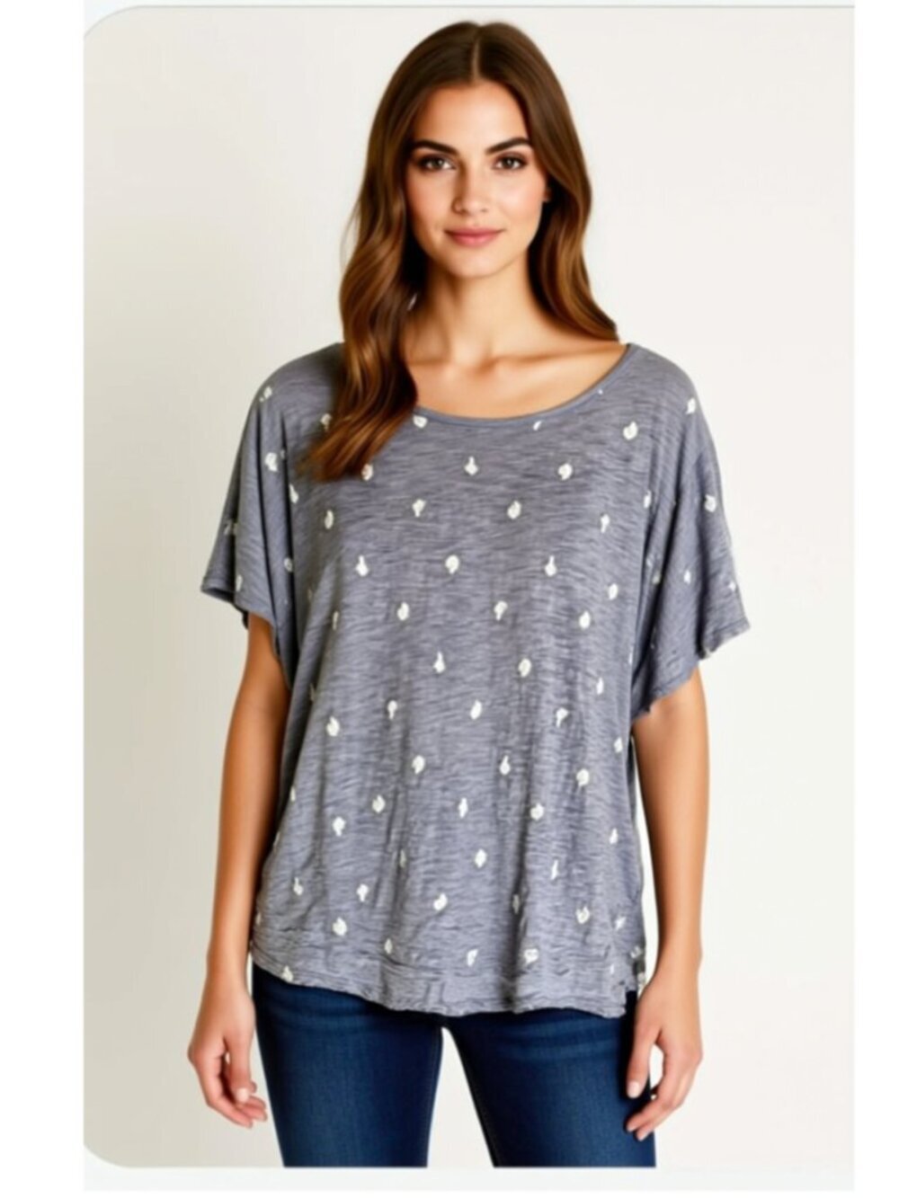 Old Navy Tee Shirt Blue & White Cactus XXL